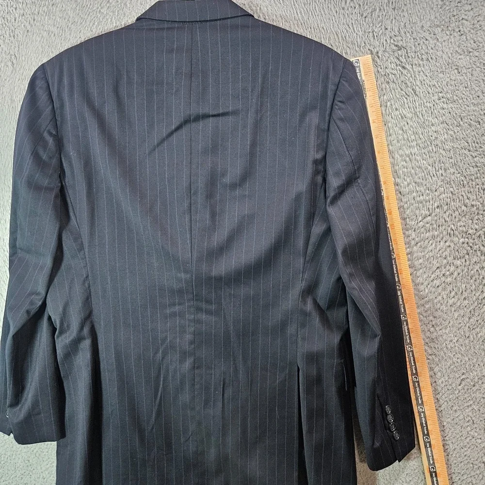 Burberry 42L‎ Wool Suit Blazer Jacket Men Navy Striped